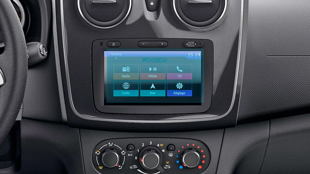 Protector de vidrio templado Pixsel en el monitor DACIA SANDERO - 6.9“ 2012 - 2020