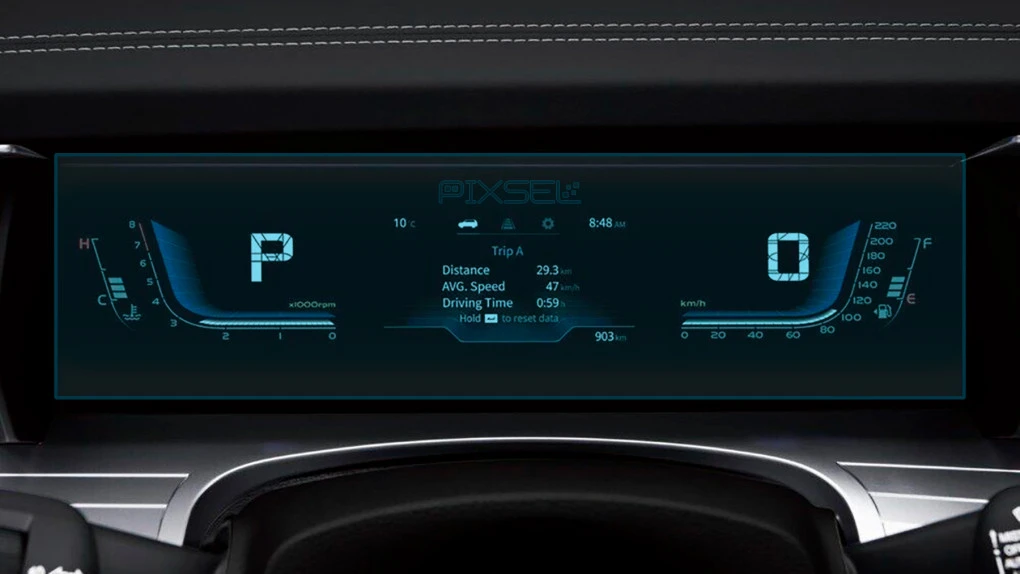 Protector de vidrio templado Pixsel en el panel de instrumentos KGM TORRES - 13.4“ 2023 -