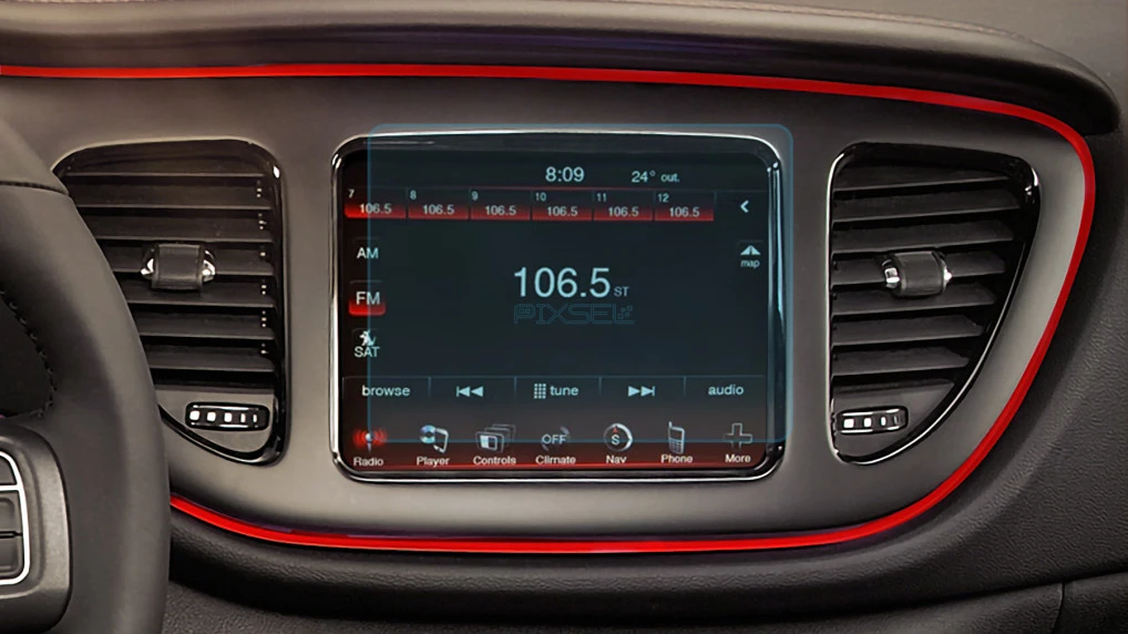 Protector de vidrio templado Pixsel en el monitor DODGE DART - 8.2“ 2013 - 2016