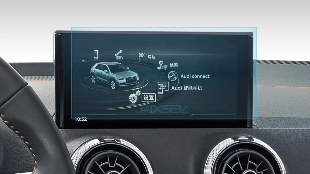 Protector de vidrio templado Pixsel en el monitor AUDI Q2 L E-TRON - 9.2“ 2021 -