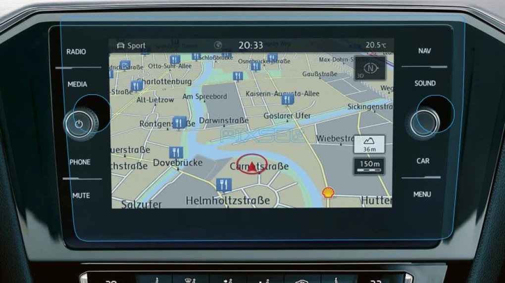 Protector de vidrio templado Pixsel en el monitor VOLKSWAGEN PASSAT - 10.9“ 2019 - 2022 (B8)