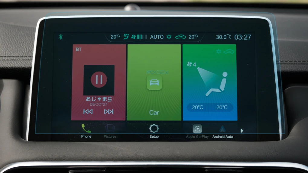 Protector de vidrio templado Pixsel en el monitor MG HS - 12“ 2018 - 2024