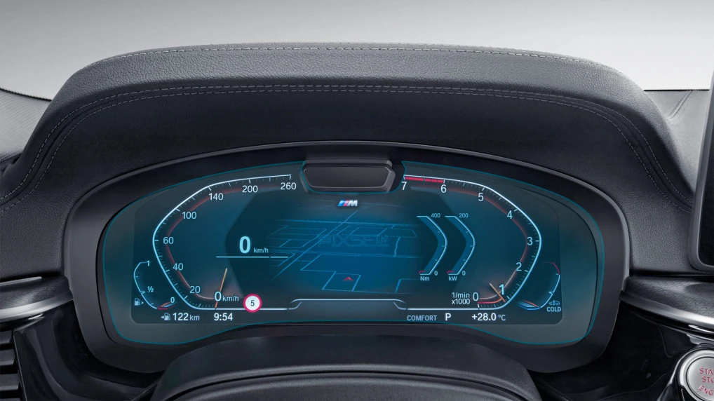 Protector de vidrio templado Pixsel para el panel de instrumentos con cámara BMW 5 / M5 - 14.3“ 2020 - 2023 (G30, G31, G38, F90)