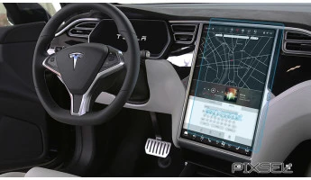 Protector de vidrio templado Pixsel en el monitor TESLA MODEL S - 16.8“ 2016 - 2021