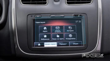 Protector de vidrio templado Pixsel en el monitor RENAULT LOGAN - 6.9“ 2014 - 2016