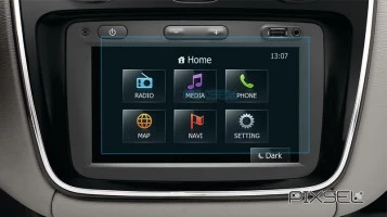 Protector de vidrio templado Pixsel en el monitor RENAULT DUSTER - 6.9“ 2015 - 2017