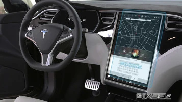 Protector de vidrio templado Pixsel en el monitor TESLA MODEL S - 16.8“ 2012 - 2015