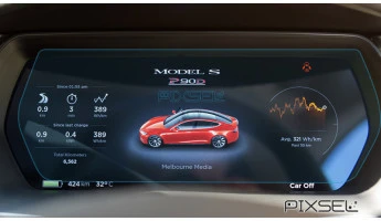 Protector de vidrio templado Pixsel en el panel de instrumentos TESLA MODEL S - 11.8“ 2012 - 2015