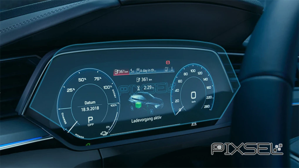 Protector de vidrio templado Pixsel en el panel de instrumentos AUDI E-TRON - 14.4“ 2018 - 2022