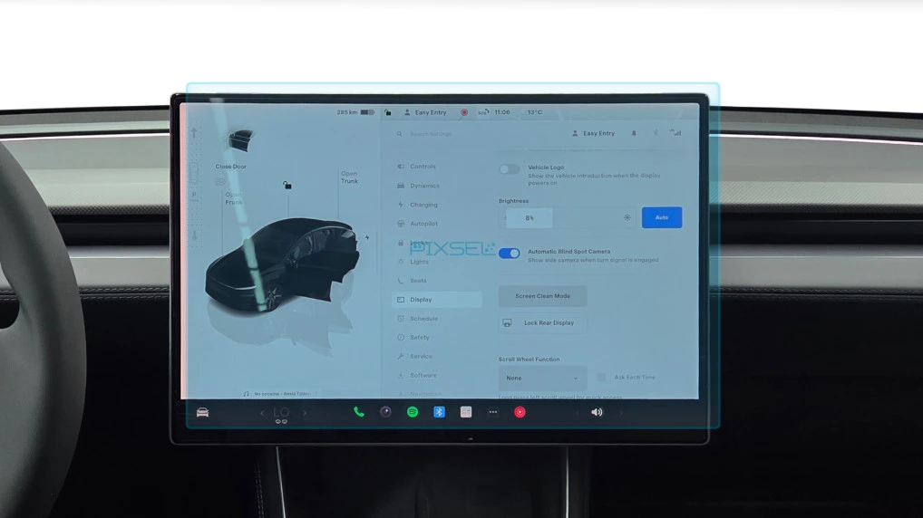 Protector de vidrio templado Pixsel en el monitor TESLA MODEL Y - 16.5“ 2025 -