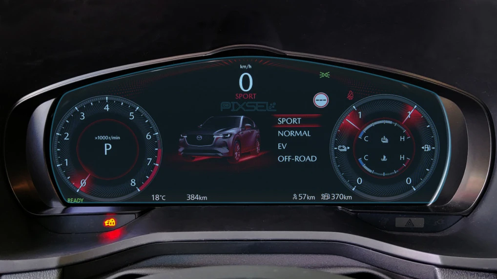 Protector de vidrio templado Pixsel en el panel de instrumentos MAZDA CX-80 - 12.1“ 2024 -