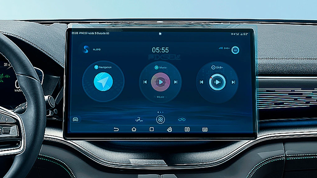 Protector de vidrio templado Pixsel en el monitor BYD SEAL U - 16.3“ 2024 -